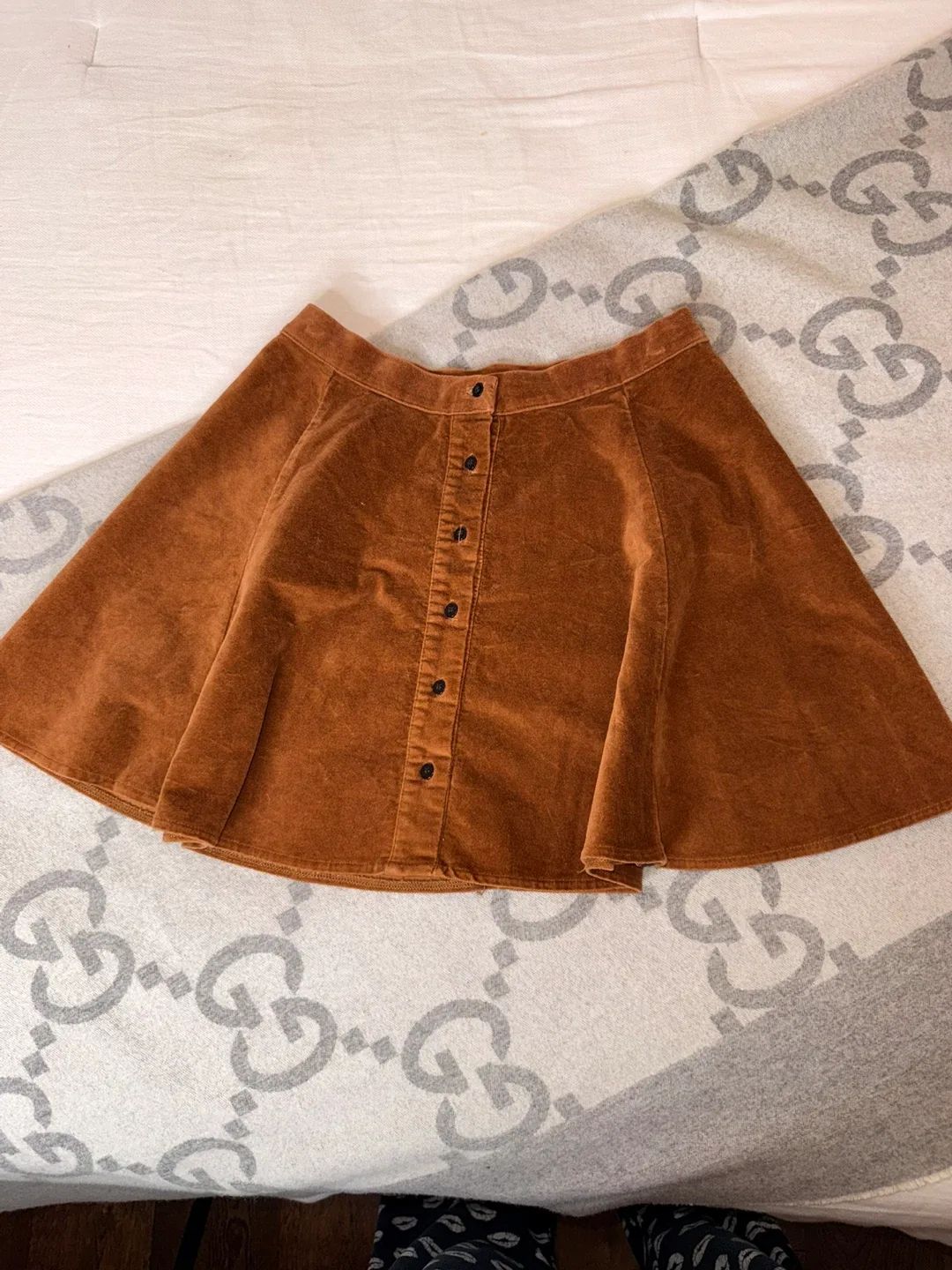 Brandy Melville Brown Corduroy Mini Skirt - Size S thumbnail