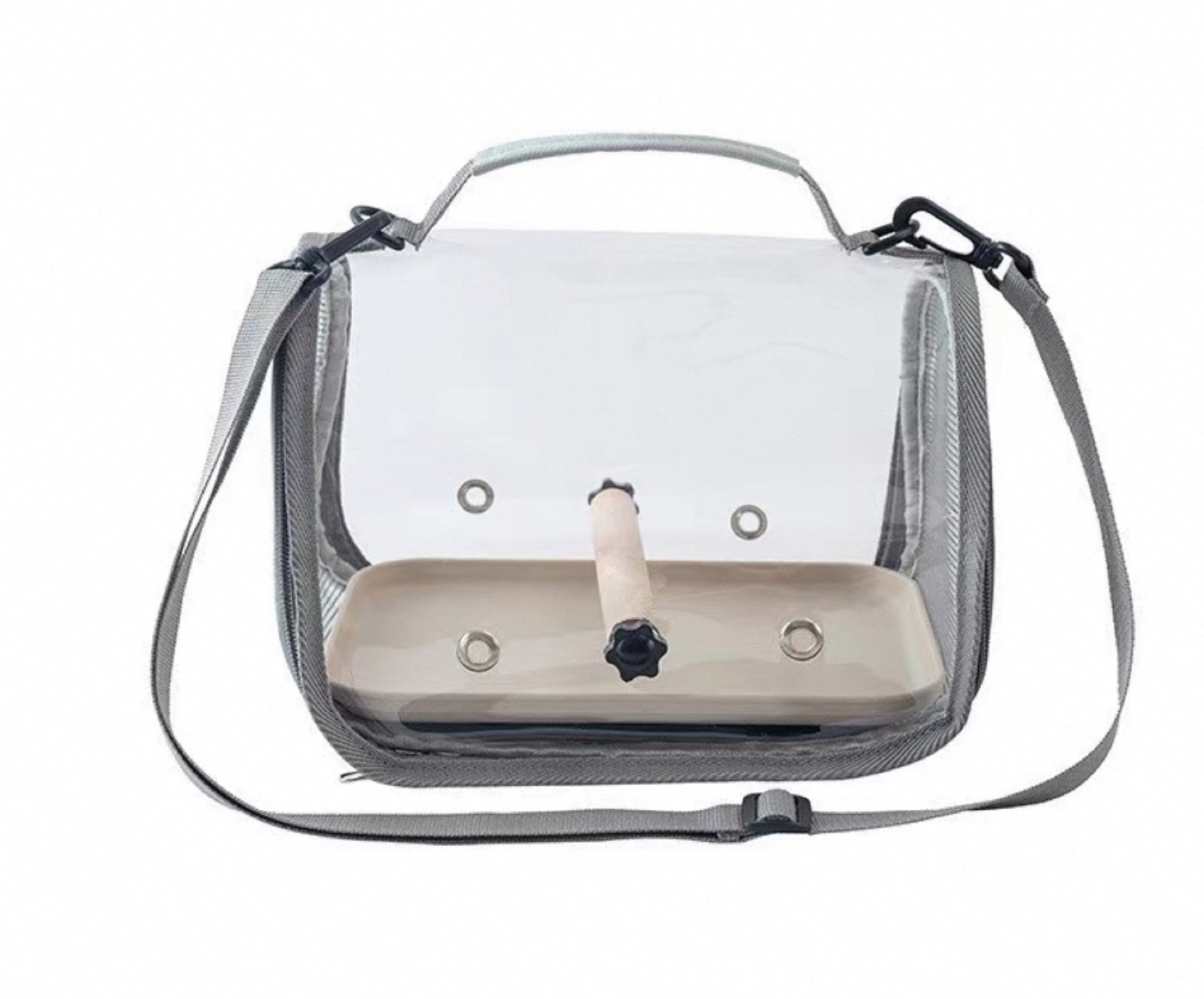 Portable small pet Carrier Travel Cage - Grey - photo 2