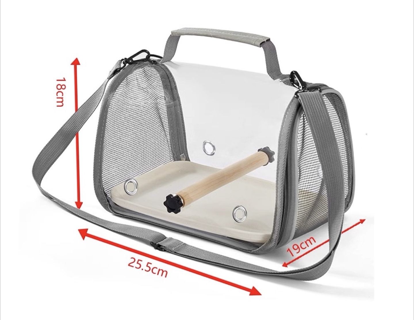 Portable small pet Carrier Travel Cage - Grey