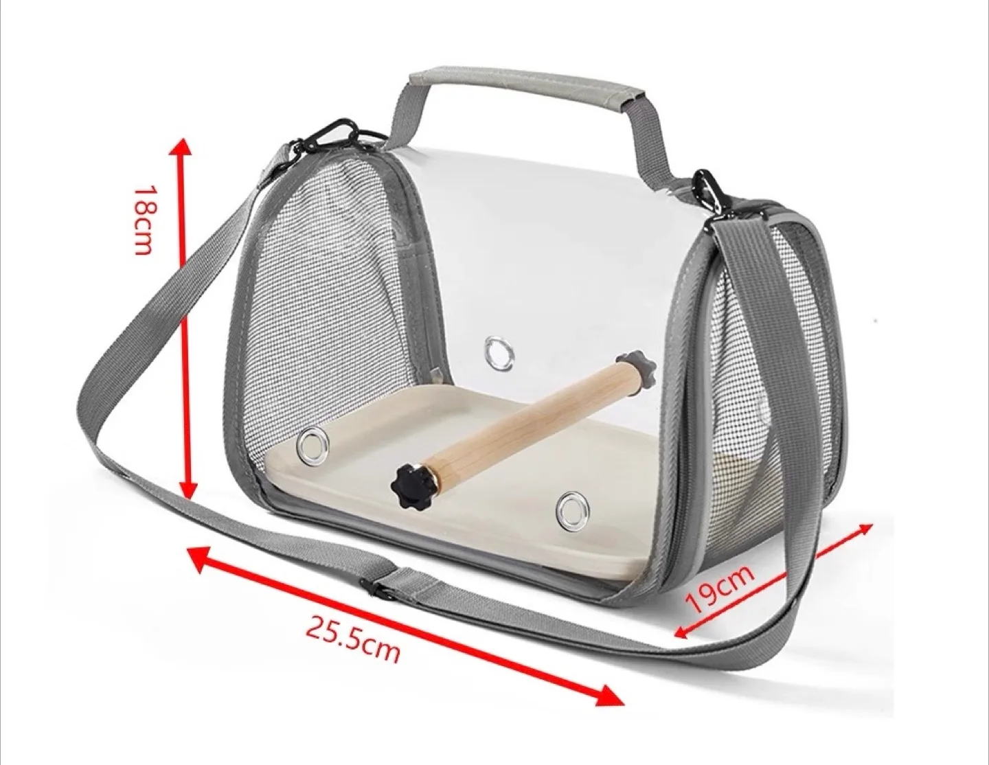 Portable small pet Carrier Travel Cage - Grey thumbnail