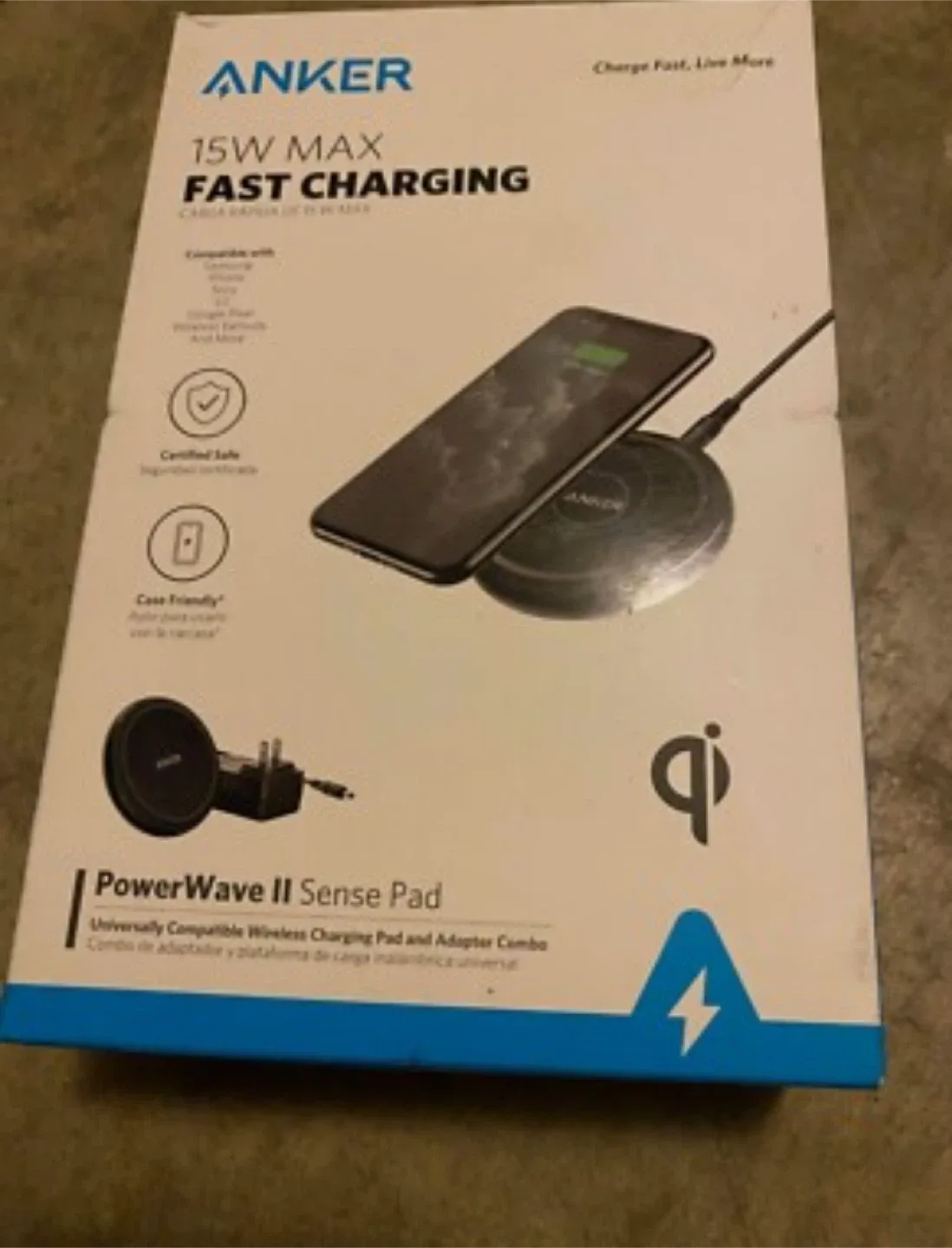 ANKER WIRELESS CHARGER POWERWAVE II PAD 15W MAX BLACK image indicator(6)