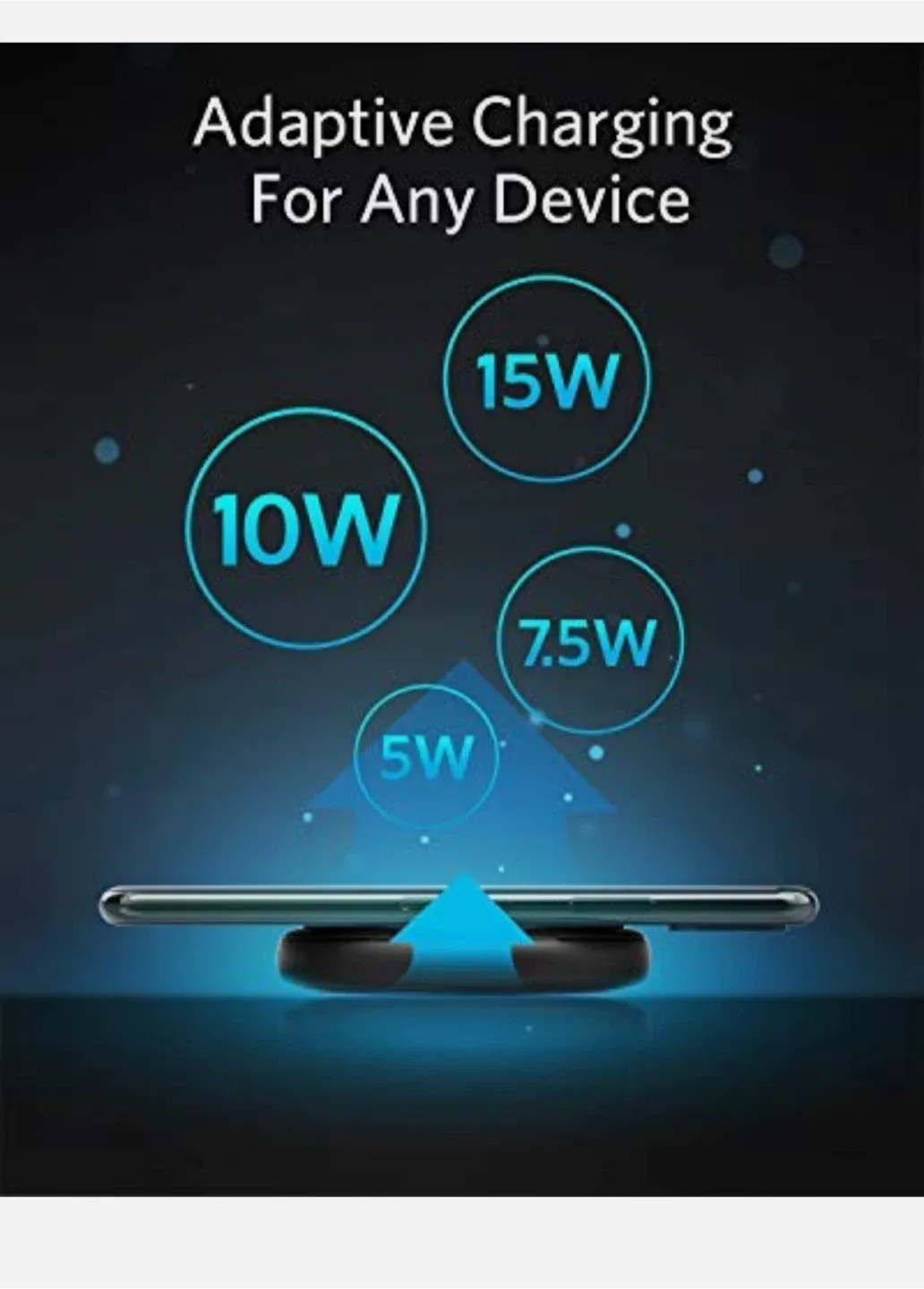 ANKER WIRELESS CHARGER POWERWAVE II PAD 15W MAX BLACK image indicator(2)