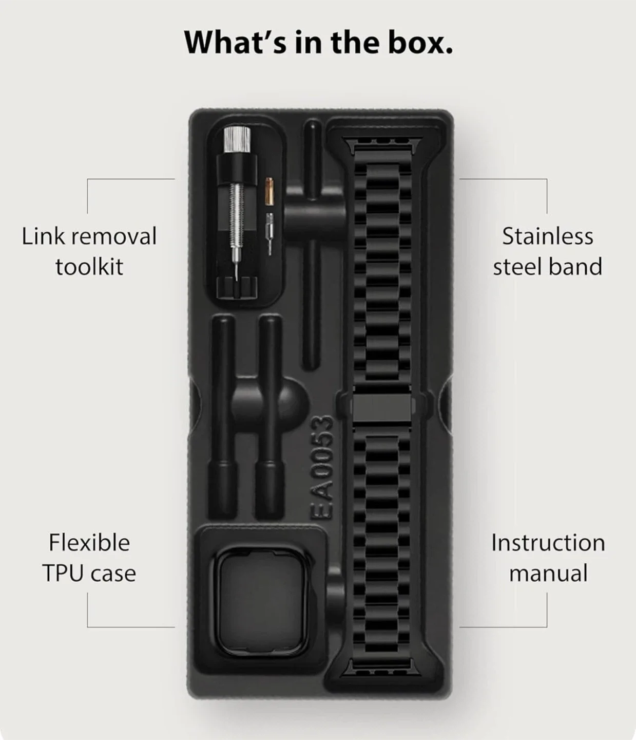 Black Stainless Steel Apple Watch Band with Case image indicator(3)