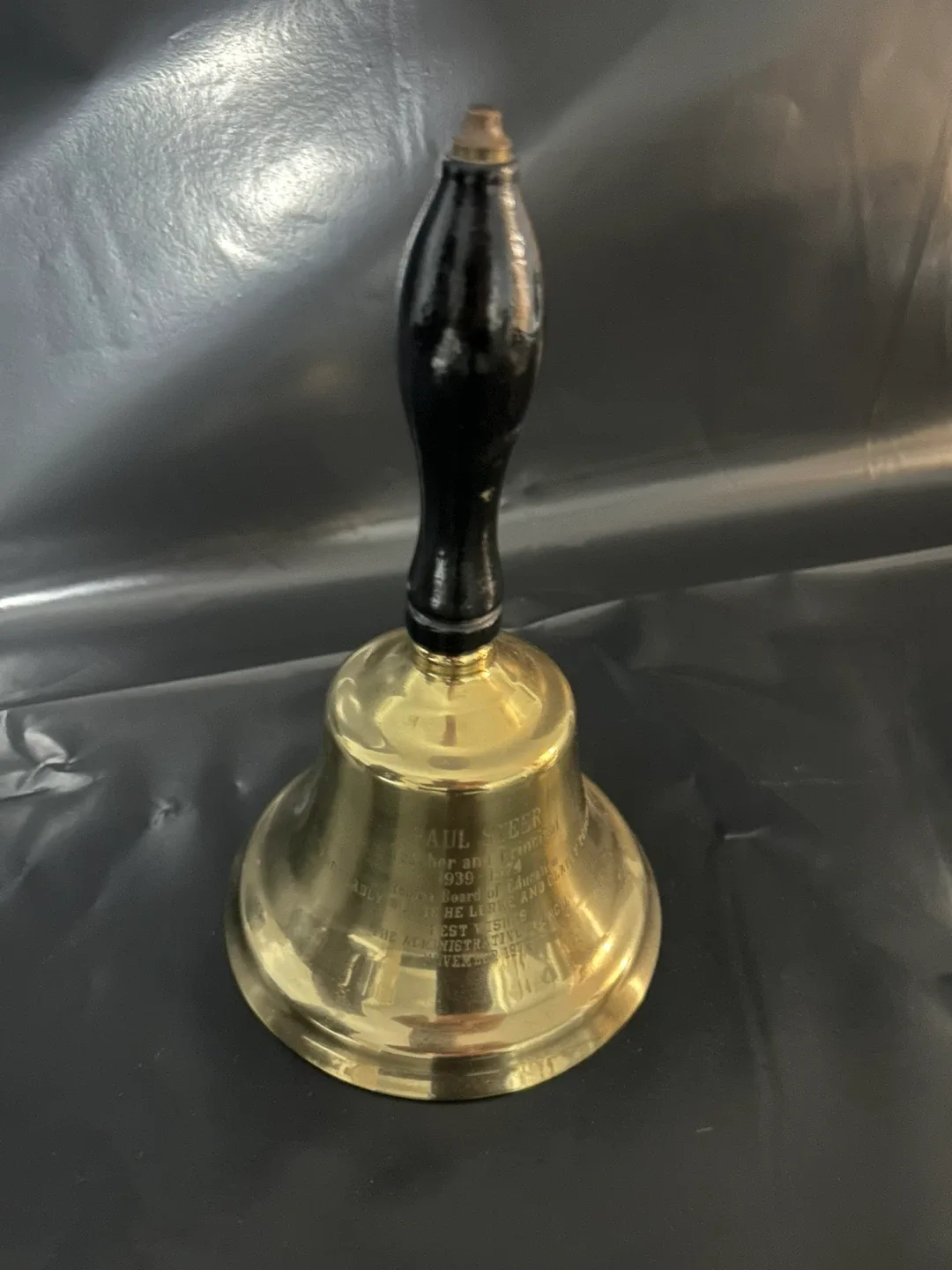Rare Brass School Bell Regina Board of Education 1974 Principal image indicator(5)