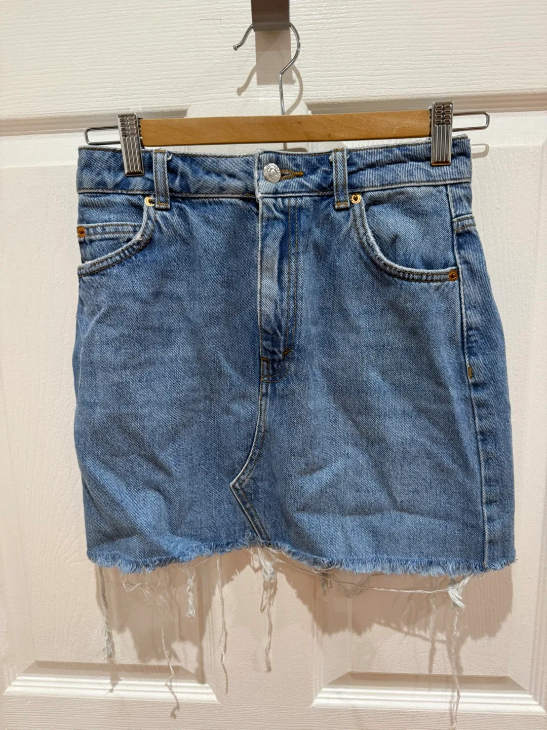 Topshop Denim Mini Skirt - Size US 2 thumbnail