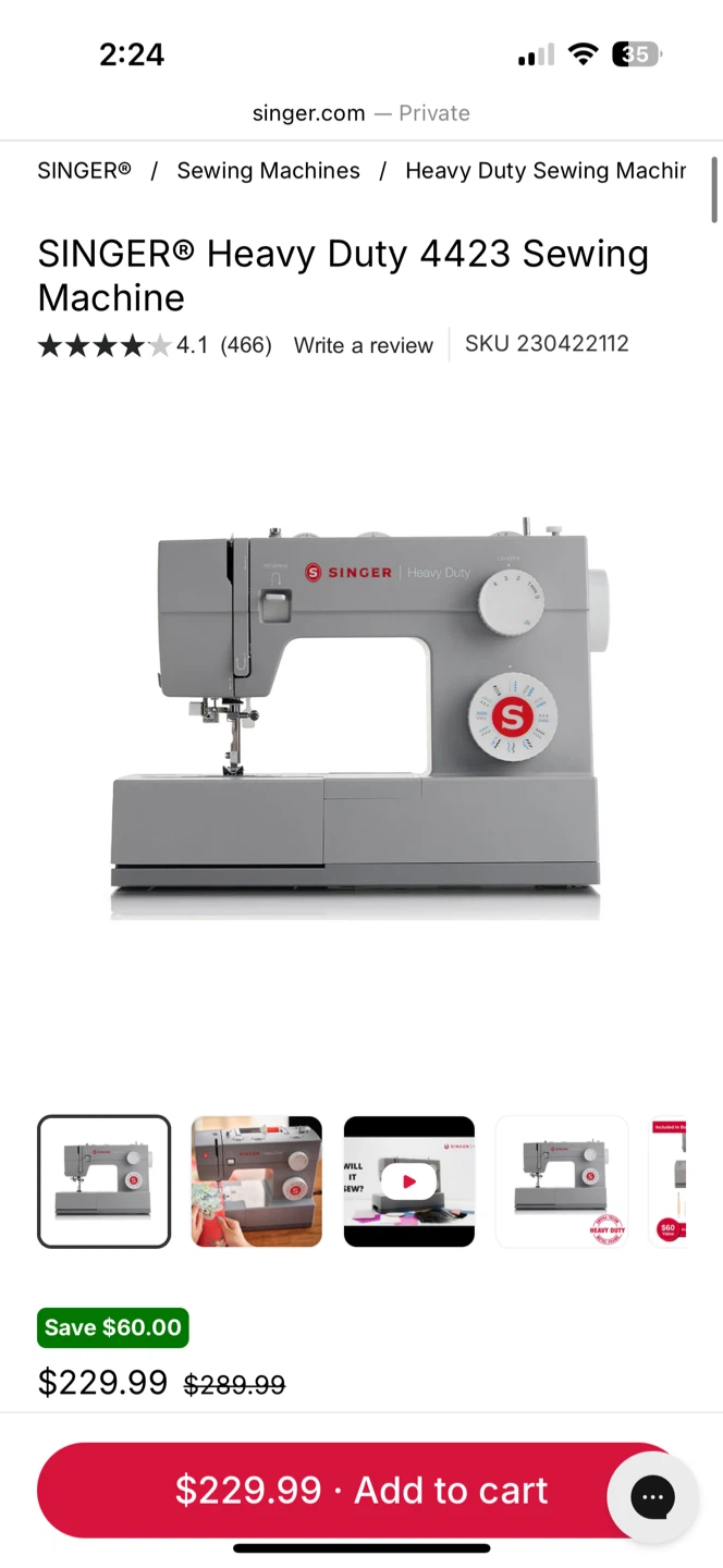 Singer Heavy Duty 4423 Sewing Machine