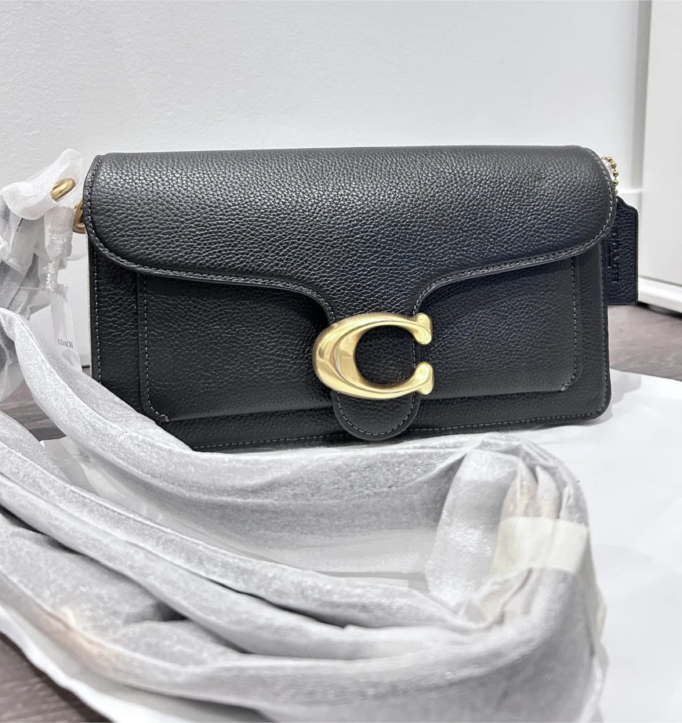 New Coach Tabby 26Black Leather Shoulder Bag thumbnail