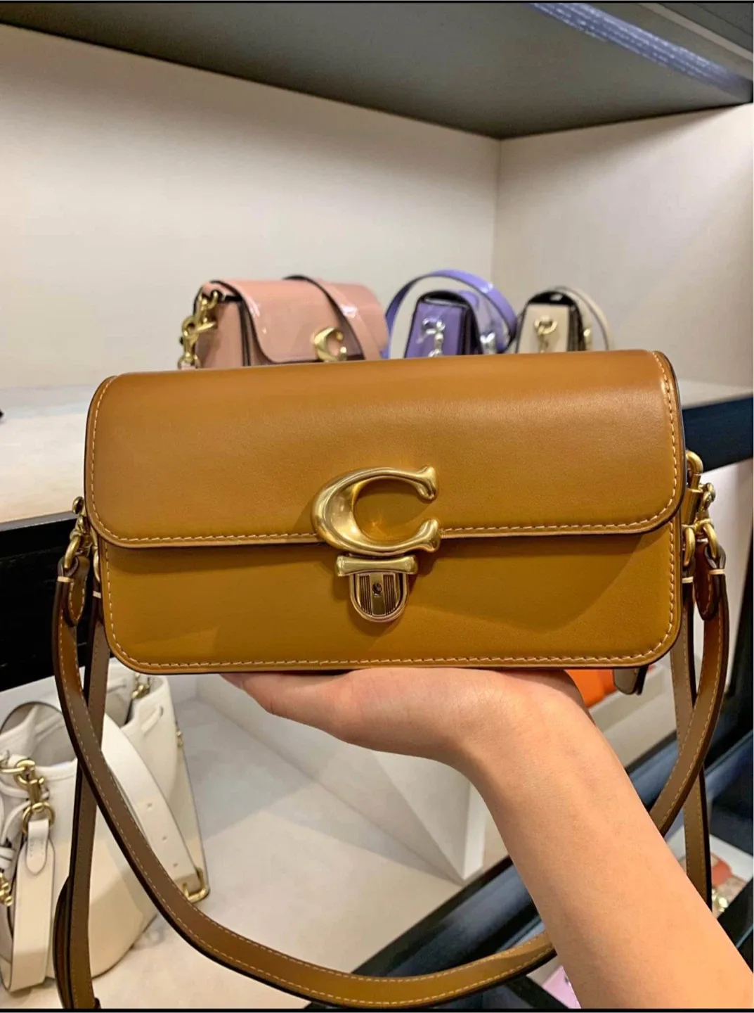 Glove-tanned Leather Studio Baguette Bag Crossbody thumbnail