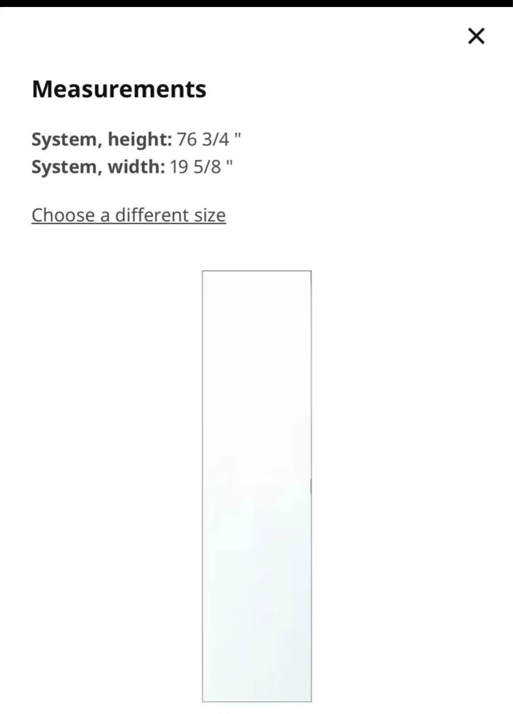 IKEA pax Door, Mirror Glass, 19 5/8x76 3/4" - photo 2