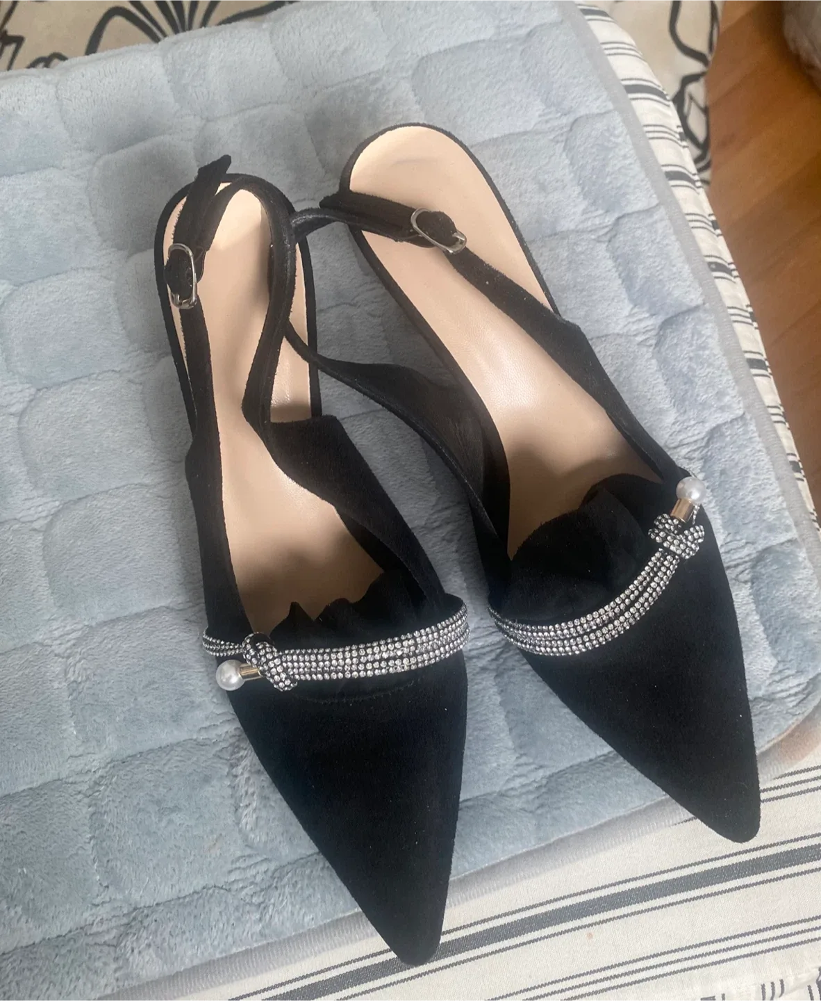 Black Slingback Heels, Size 8 thumbnail