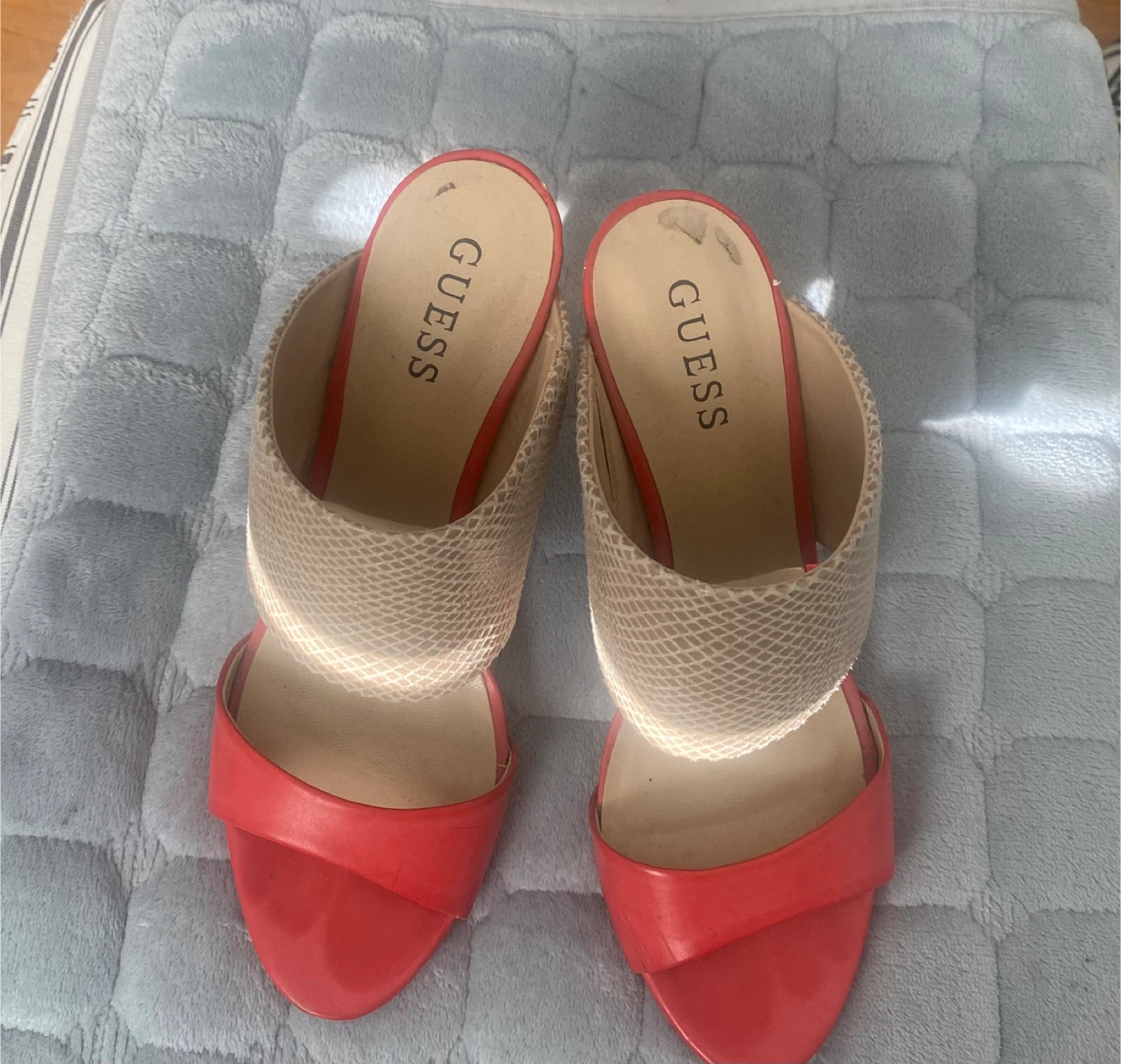 Guess Red & Beige Heels