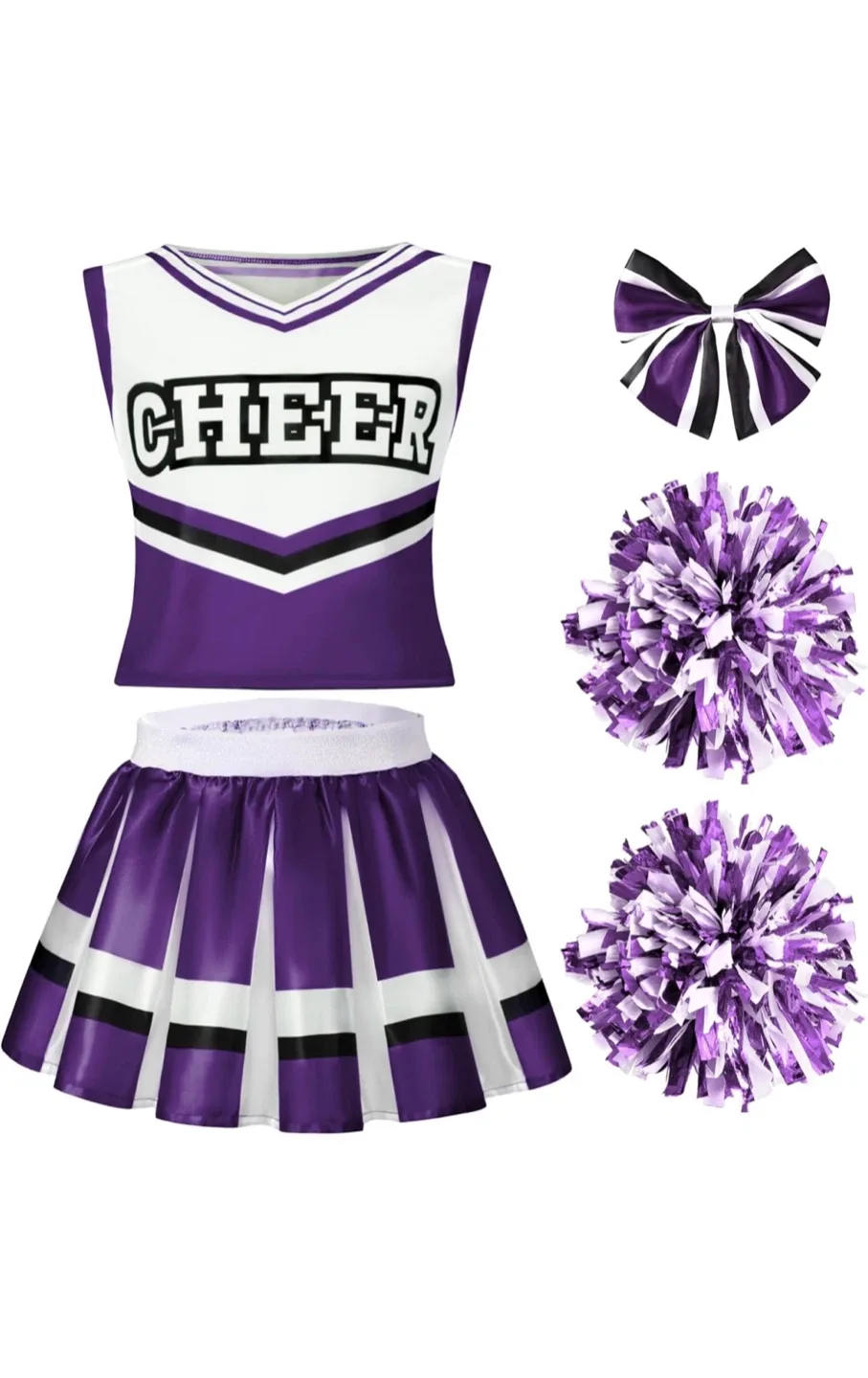 Cheerleader Costume Set - Purple and White image indicator(2)