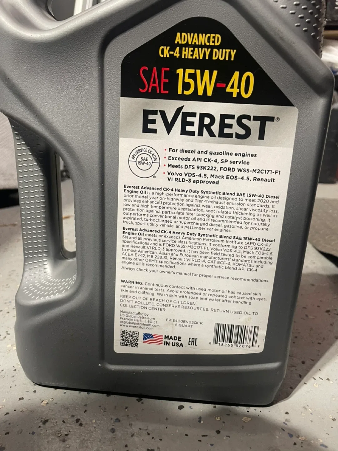 Everest Advanced CK-4 Heavy Duty Engine Oil SAE 15W-40 image indicator(4)