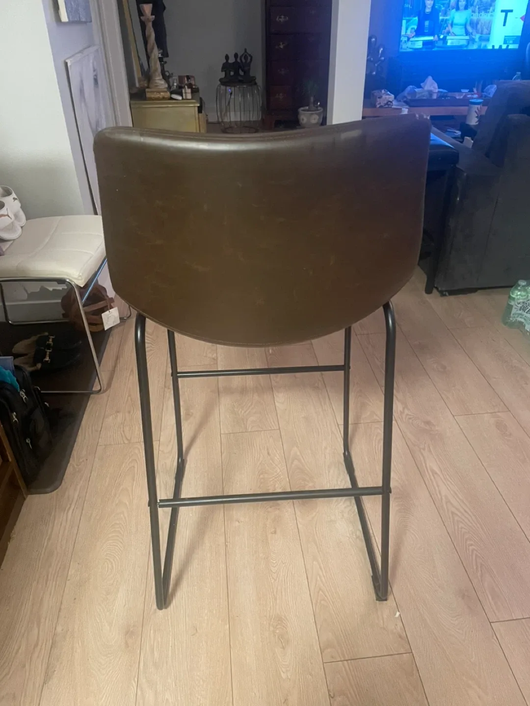 Brown Leather Bar Stool image indicator(3)