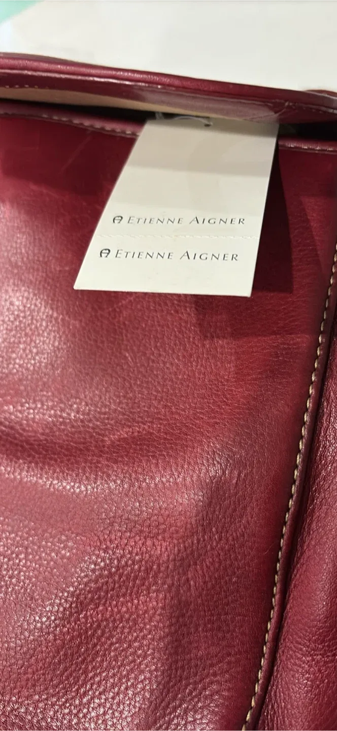 Brand New Aigner Burgundy Leather Handbag image indicator(8)