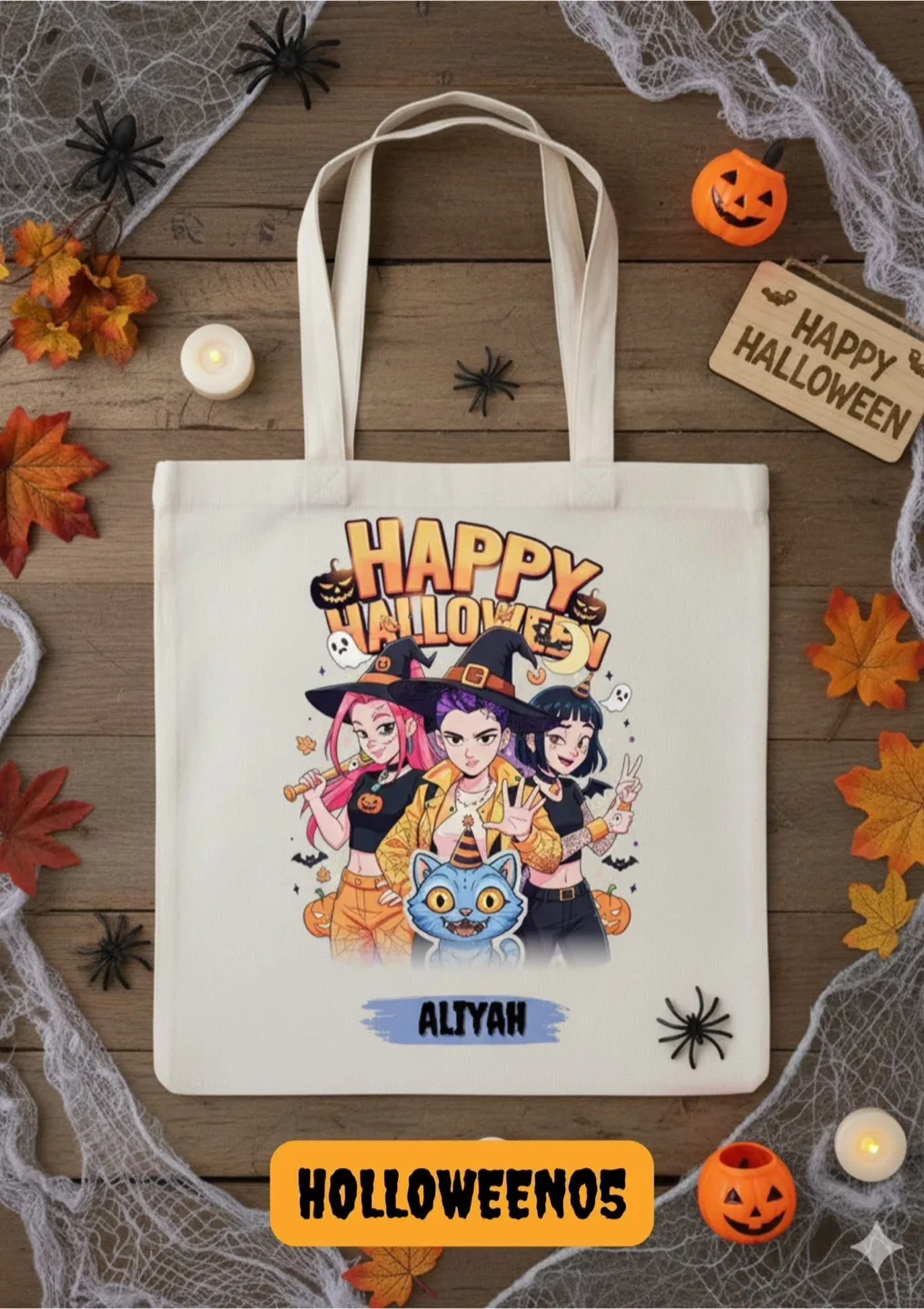 Halloween Themed Tote Bag image indicator(5)