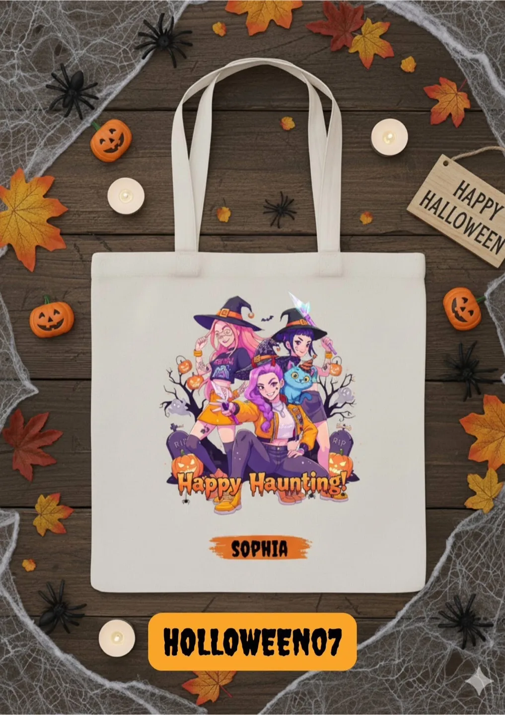 Halloween Themed Tote Bag image indicator(7)