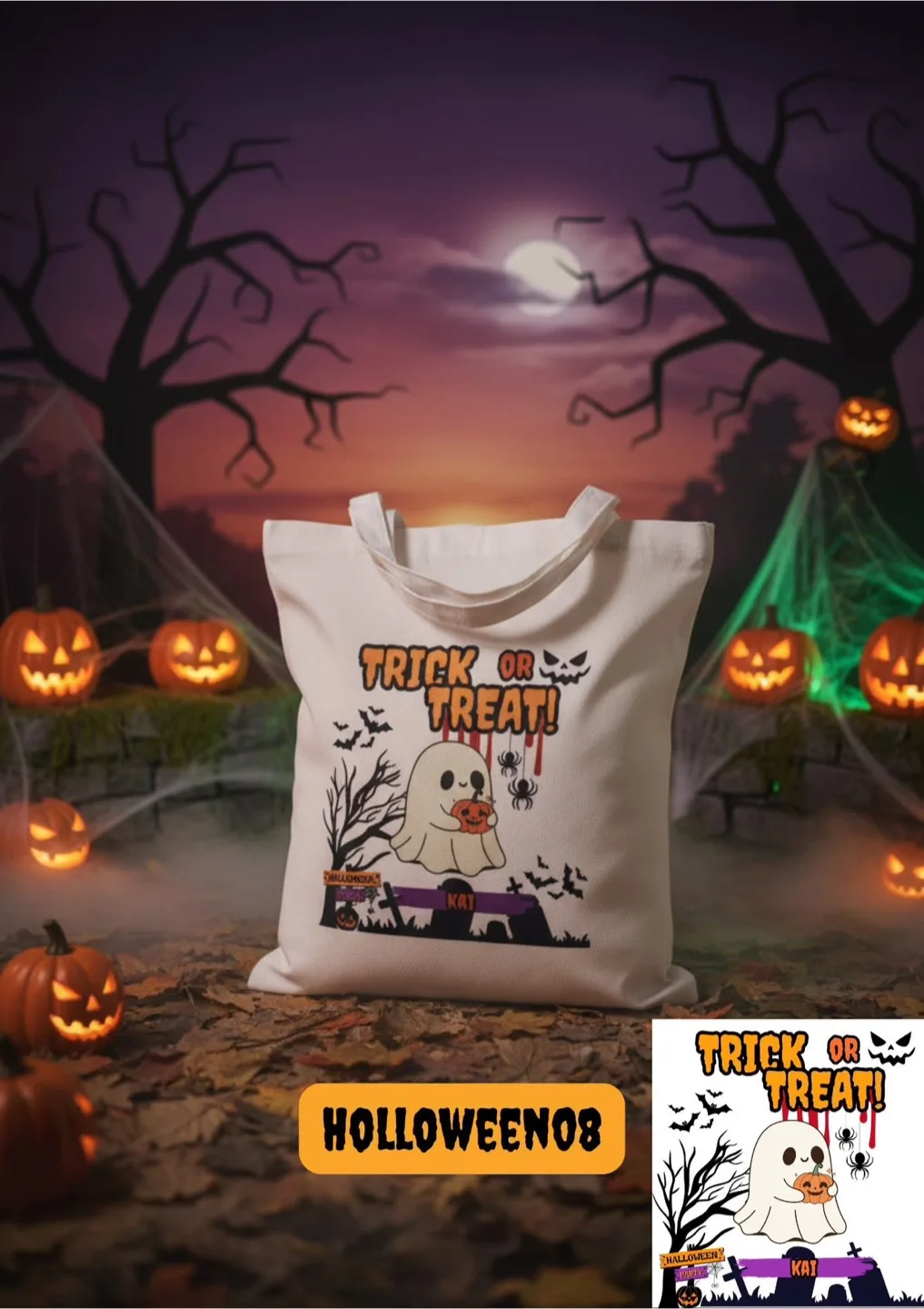 Halloween Themed Tote Bag image indicator(8)