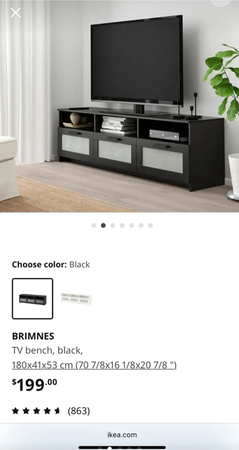 IKEA BRIMNES TV STAND 🚨Must Go!🚨– Only $80 (Retail- $199). image indicator(2)