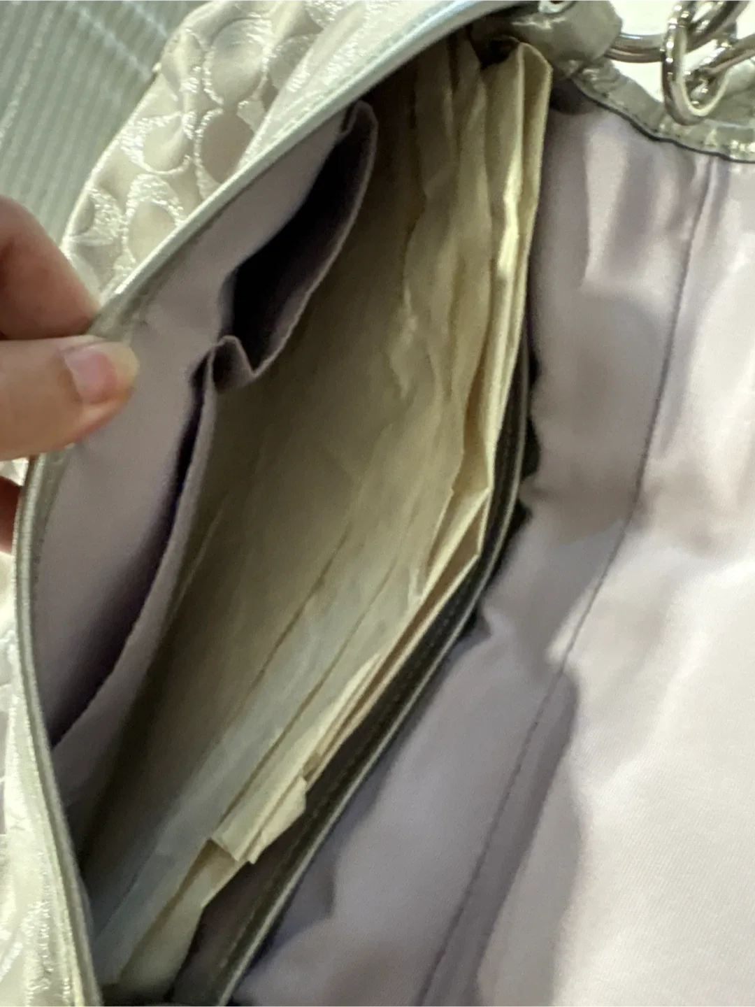 Brand New Coach Silver Signature Print Shoulder Bag image indicator(6)