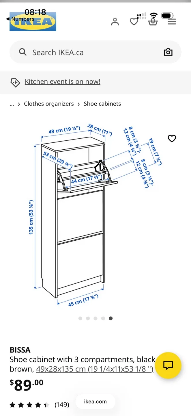 IKEA Bissa Shoe Cabinet - Black/Brown image indicator(5)
