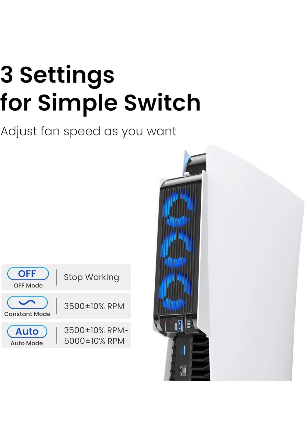 KIWIHOME PS5 Cooling Fan - Disc & Digital Edition image indicator(4)