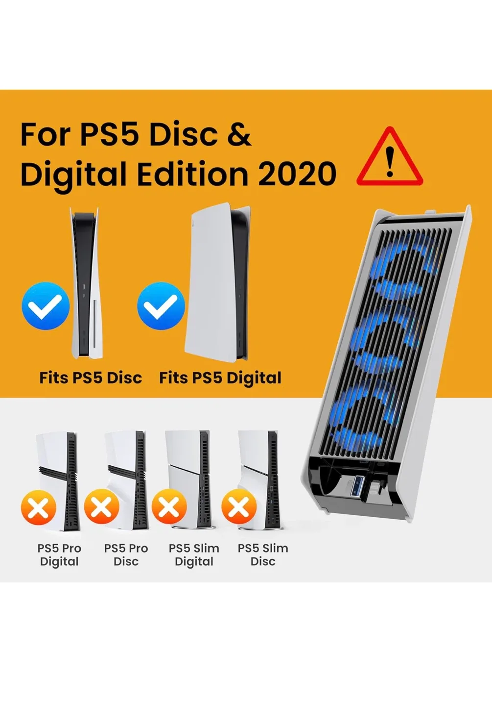 KIWIHOME PS5 Cooling Fan - Disc & Digital Edition image indicator(2)
