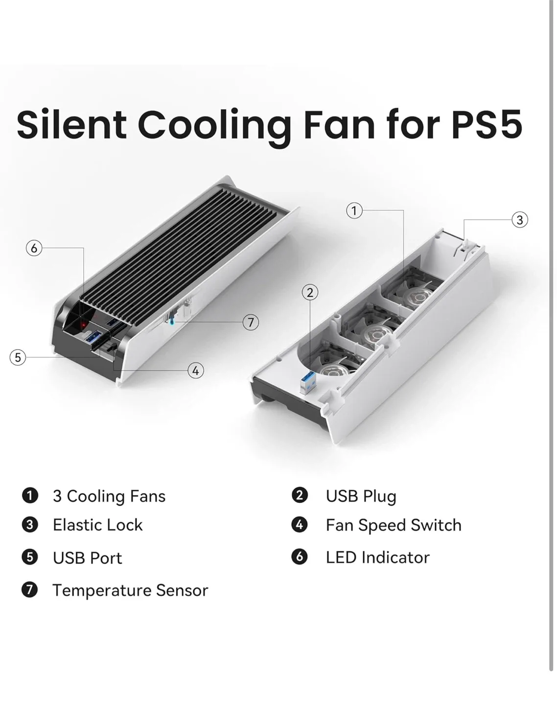 KIWIHOME PS5 Cooling Fan - Disc & Digital Edition image indicator(9)