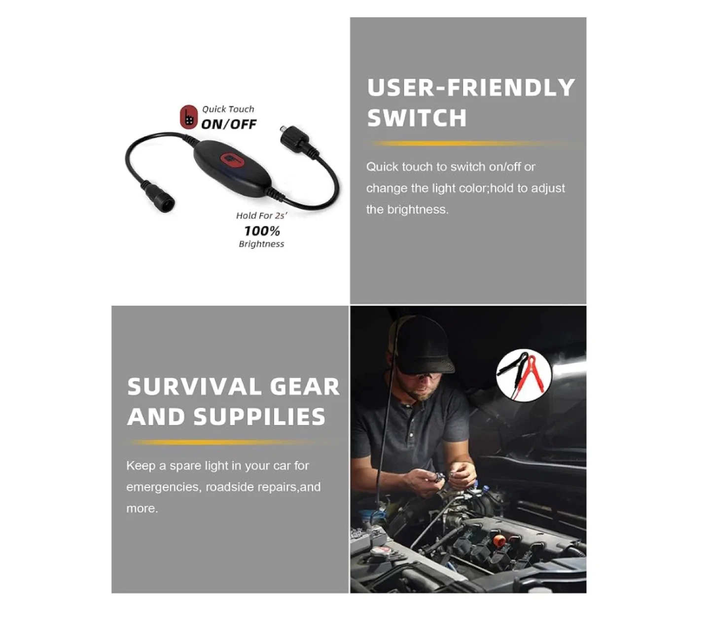 TopAutoGear 12V LED Strip Lights - Camping Lantern image indicator(6)