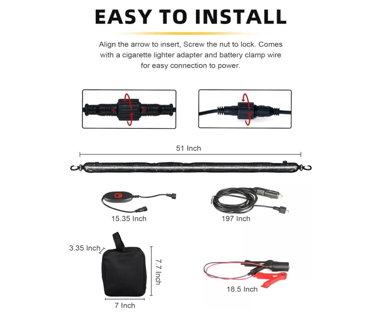 TopAutoGear 12V LED Strip Lights - Camping Lantern image indicator(7)