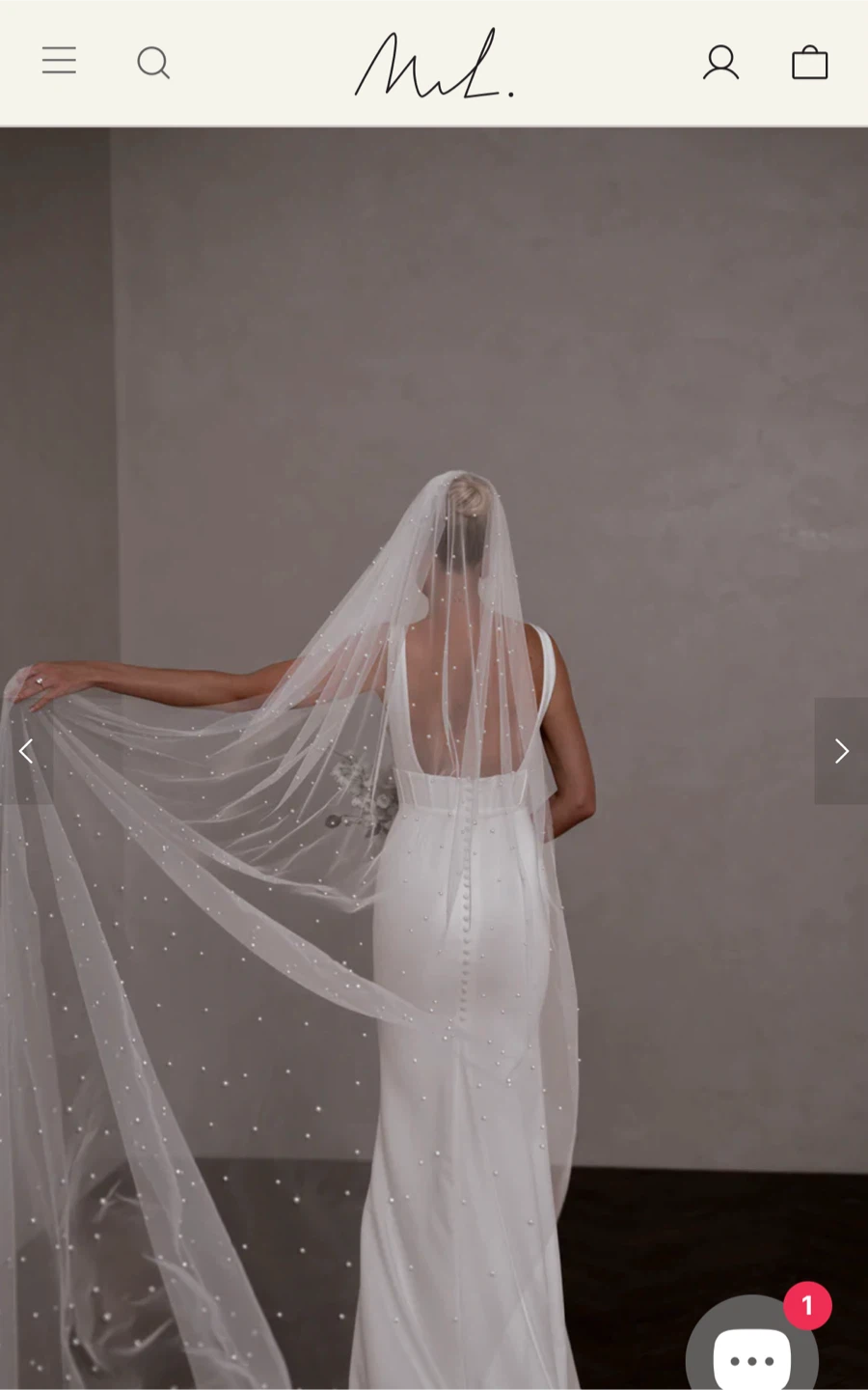 White Pearl Wedding Veil - photo 4