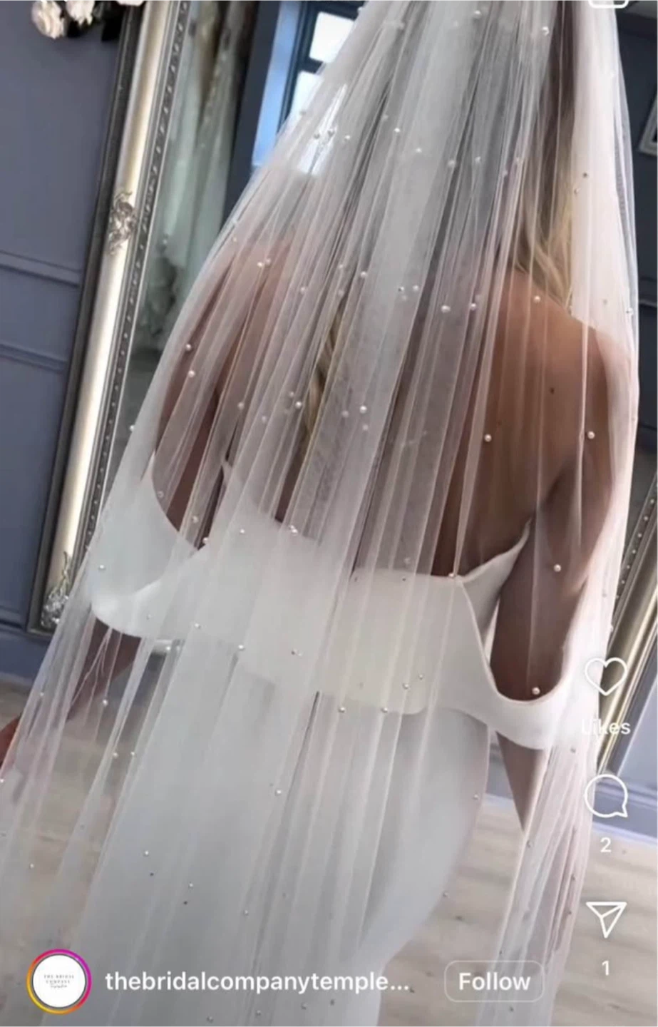 White Pearl Wedding Veil
