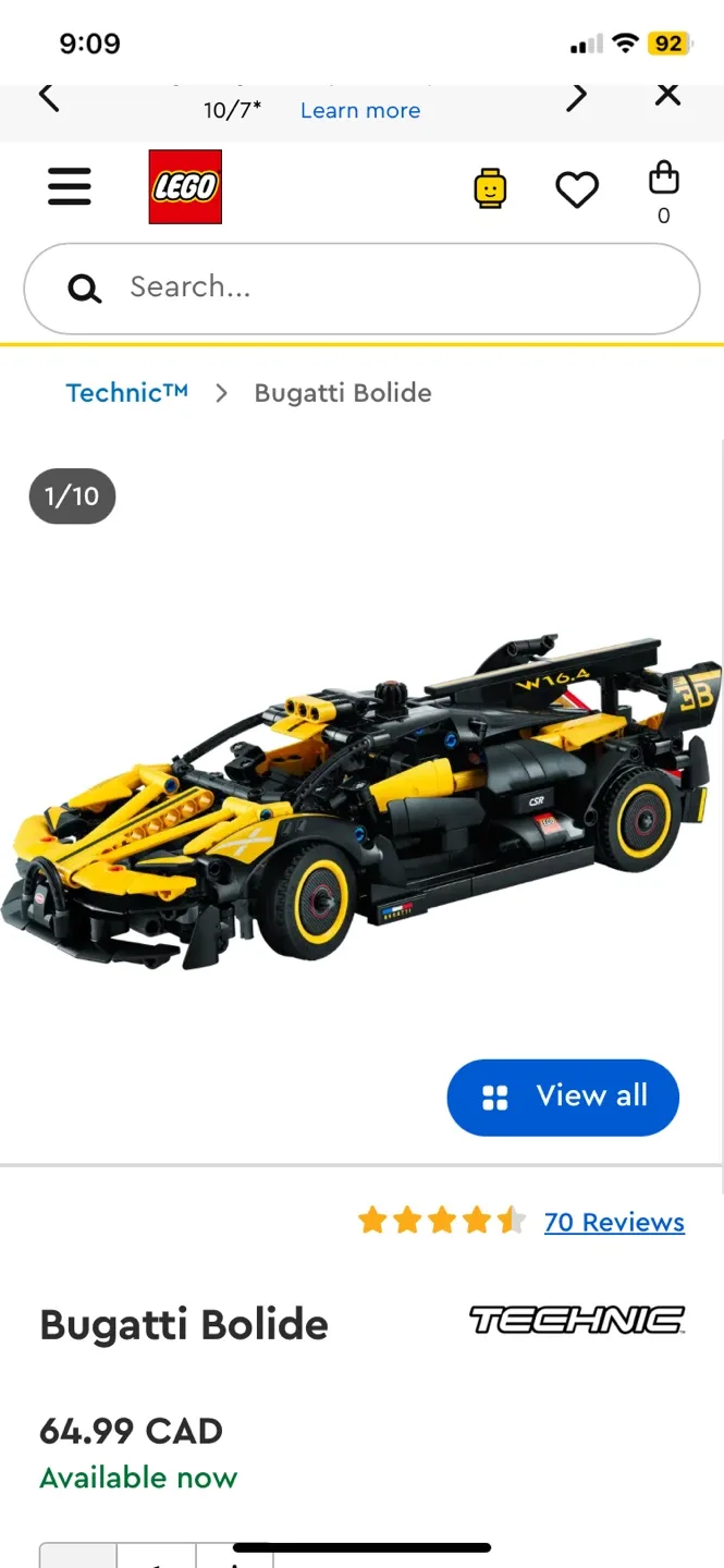 Brand new sealed Lego Bugatti bolide image indicator(3)