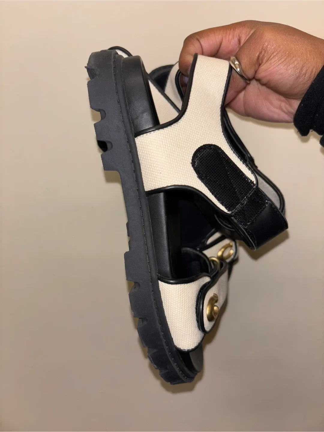 Coach Black & Cream Sandals image indicator(5)