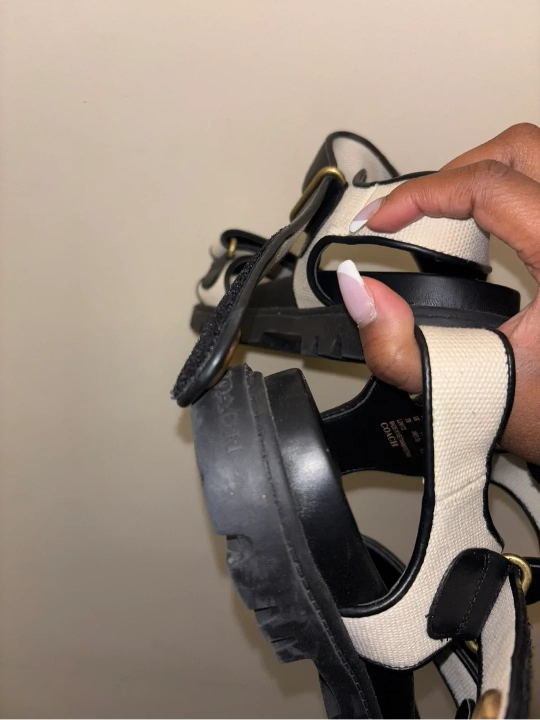 Coach Black & Cream Sandals image indicator(8)