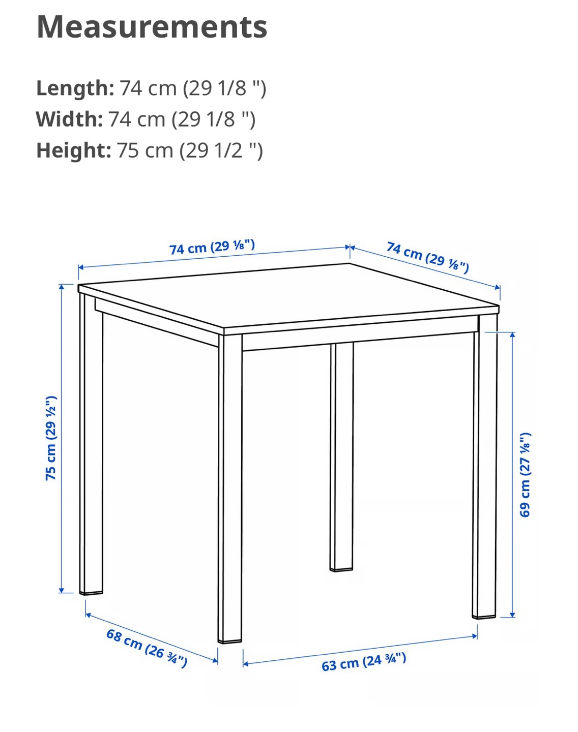 IKEA White Square Table 74x74cm - photo 4