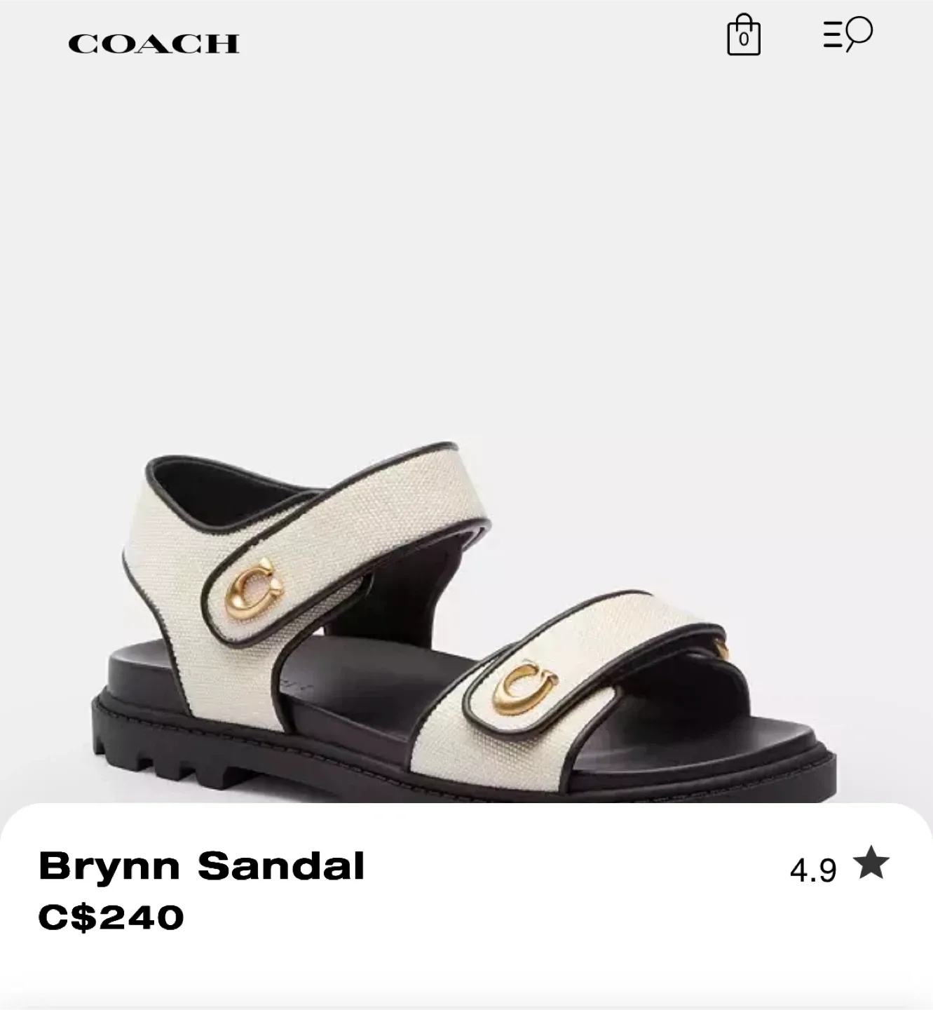 Coach Black & Cream Sandals image indicator(10)