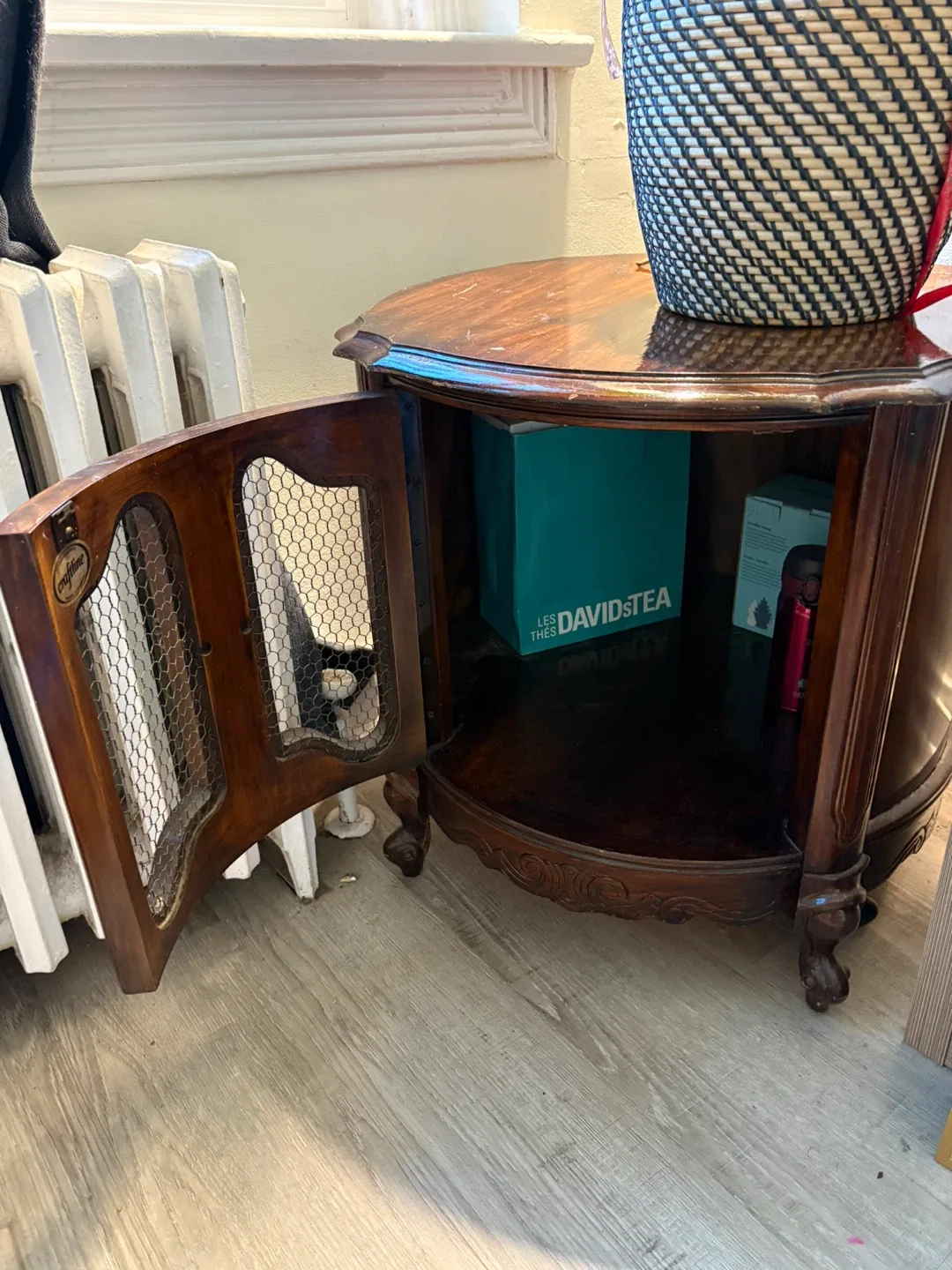 Vintage Wood Accent Table with Doors image indicator(3)