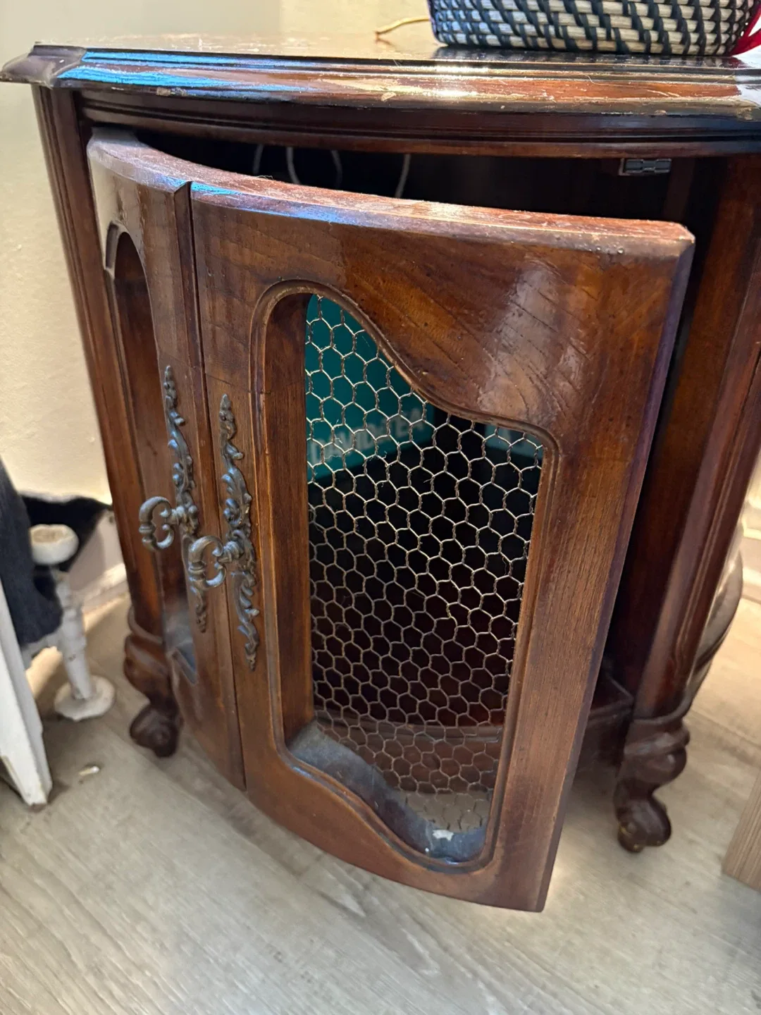 Vintage Wood Accent Table with Doors image indicator(2)