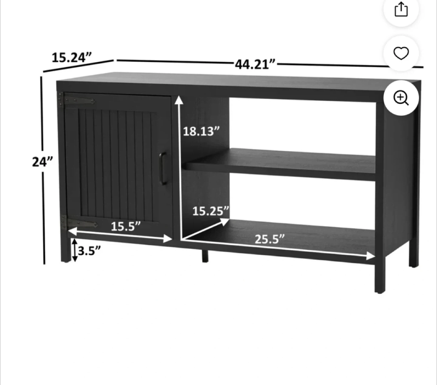 Black TV Stand Media Console - photo 5