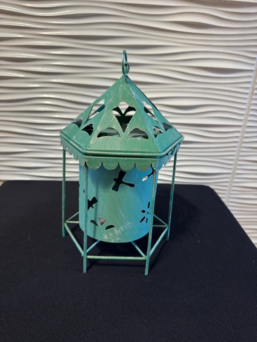 Garden Post 11" H Revolving Metal Lantern thumbnail