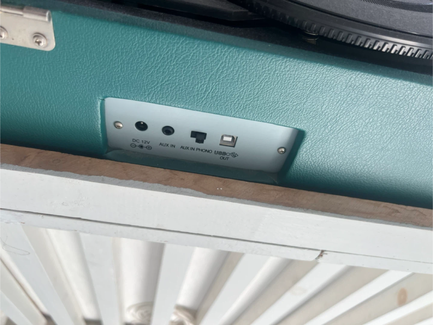 Vintage Suitcase Record Player – USB & AUX, Retro Teal Turntable - photo 2