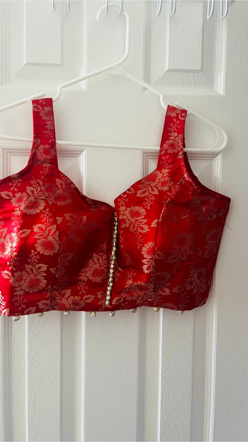 Red Floral Blouse