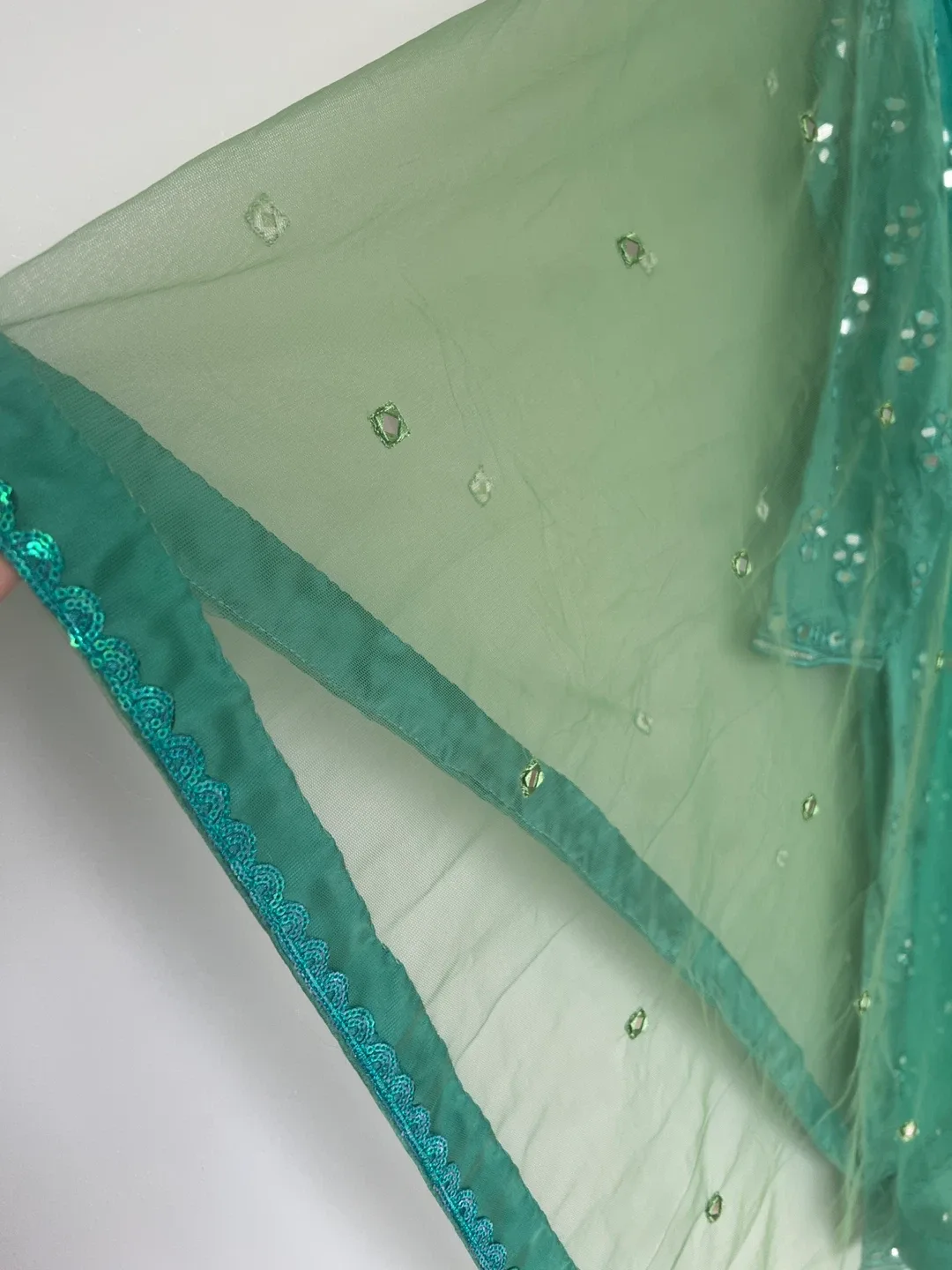 Teal Mirrorwork Salwar Kameez image indicator(8)