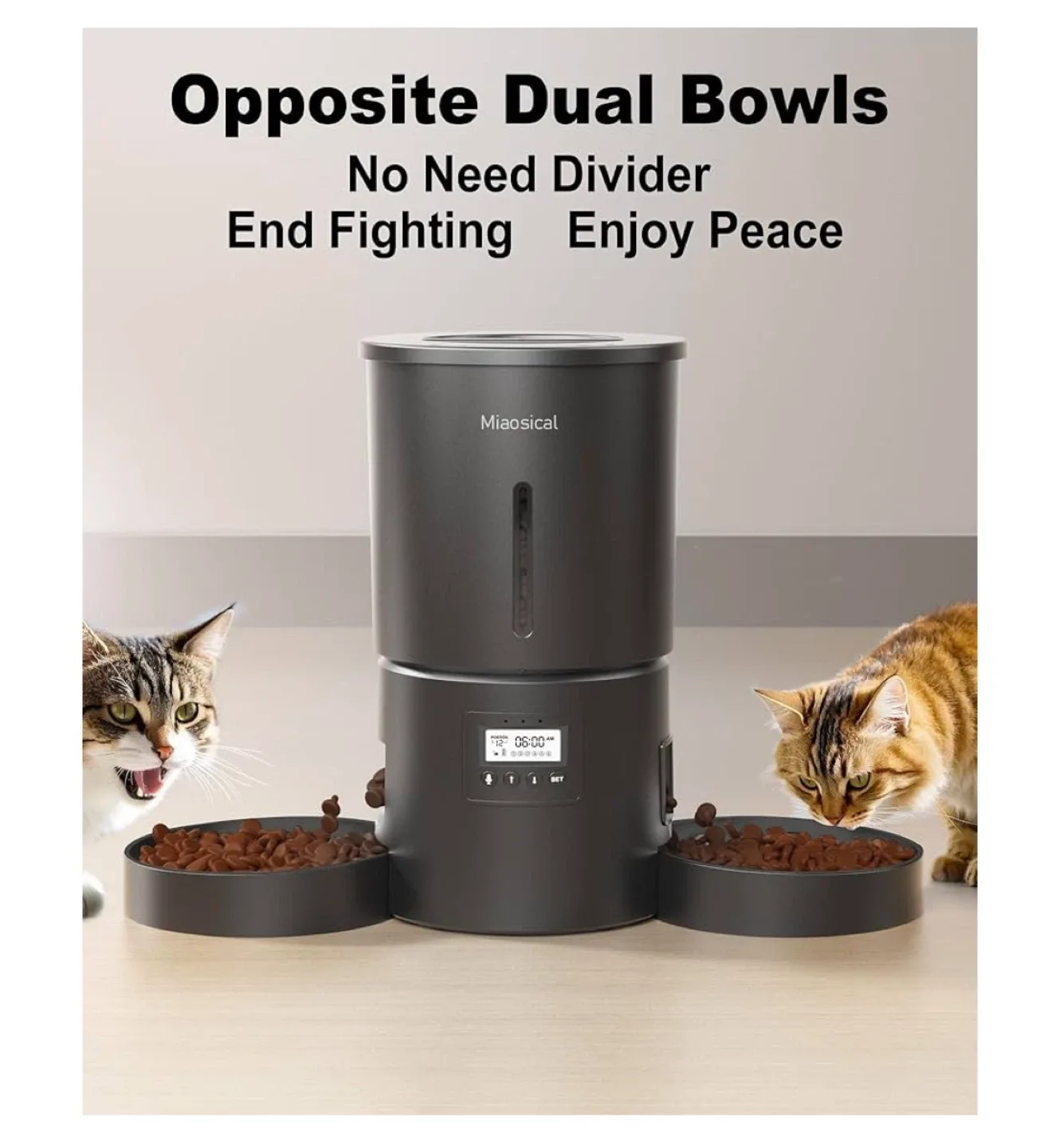 New Miaosical Automatic Pet Feeder - Dual Bowls image indicator(3)