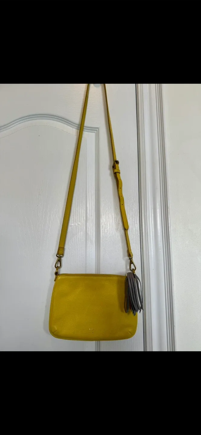 Fossil Yellow Leather Crossbody Bag thumbnail