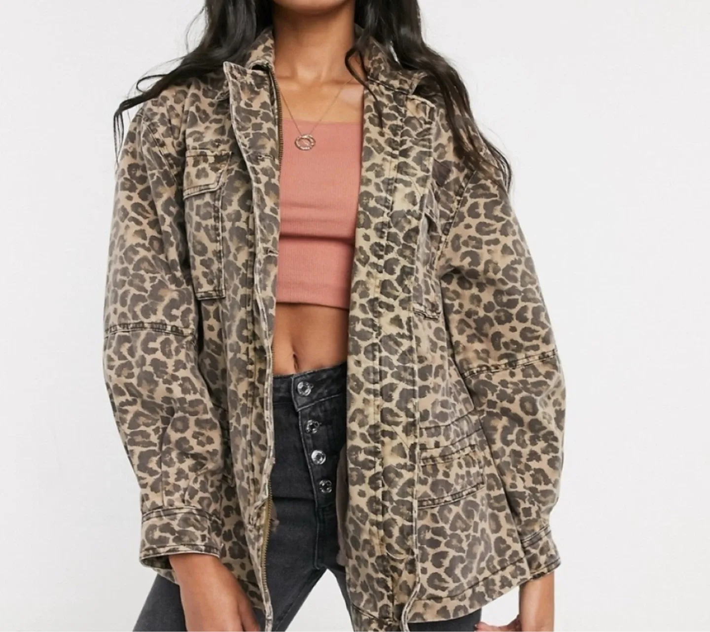 Free People Leopard Print Jacket - Size Small image indicator(3)