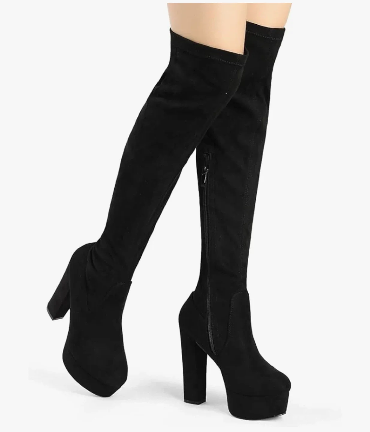 Black Platform Over the Knee Boots (Size 10) image indicator(5)