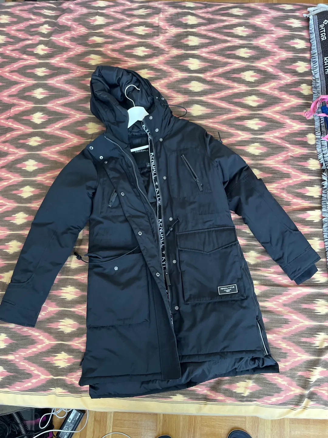 Kendall + Kylie Black Puffer Parka - Size S thumbnail
