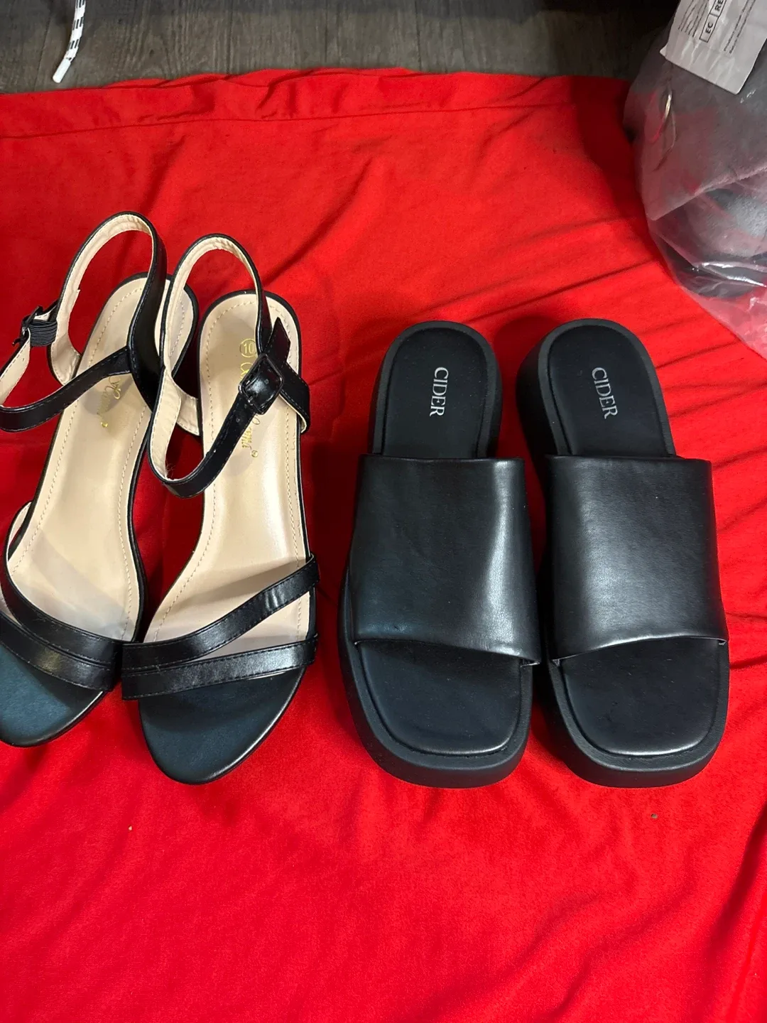 Cider Black Heels & Platform Slides - Size 10 thumbnail
